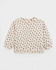 Printed fleece sweatshirt Gold button print  Natalys