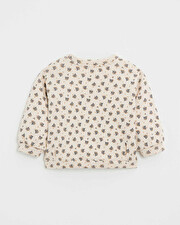 Printed fleece sweatshirt Gold button print  Natalys
