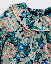 Printed poplin blouse Large flower print  Natalys