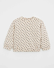 Printed fleece sweatshirt Gold button print  Natalys