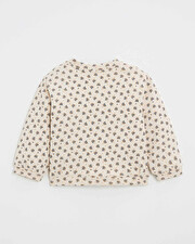 Printed fleece sweatshirt Gold button print  Natalys