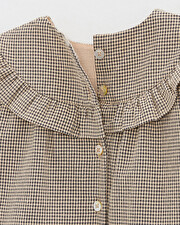 Gingham blouse Anthracite grey/beige color  Natalys