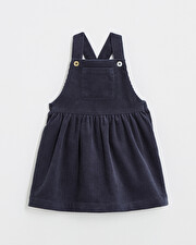 Velvet overall dress Night blue color  Natalys