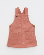 Velvet overall dress Begonia pink colors Natalys