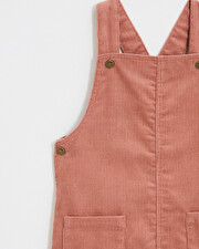 Velvet overall dress Begonia pink colors Natalys