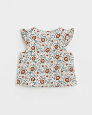 Printed sleeveless vest Folk flower print  Natalys