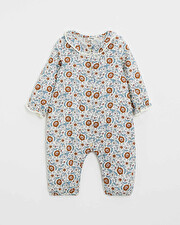 One-piece printed pajamas Folk flower print  Natalys