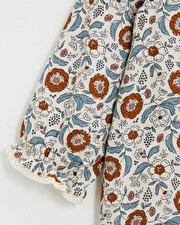 One-piece printed pajamas Folk flower print  Natalys
