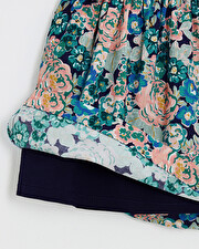 Sleeveless poplin dress Large flower print  Natalys