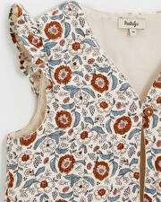 Printed sleeveless vest Folk flower print  Natalys