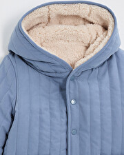 Reversible water-repellent coat Night blue color  Natalys