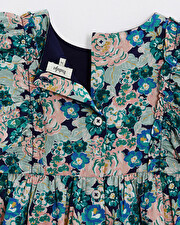 Sleeveless poplin dress Large flower print  Natalys