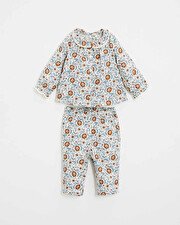 Two-piece printed pajamas Folk flower print  Natalys
