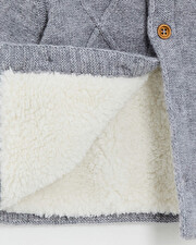 Merino wool hooded jacket Grey color  Natalys