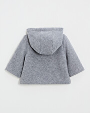 Merino wool hooded jacket Grey color  Natalys