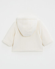Merino wool hooded jacket Ecru color  Natalys