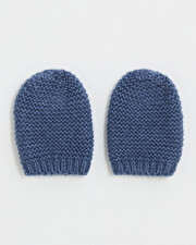 Newborn Merino wool mittens Blue color  Natalys