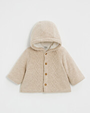 Merino wool hooded jacket Color Beige  Natalys