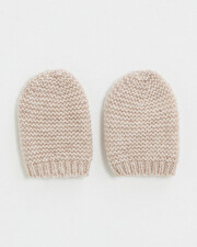 Newborn Merino wool mittens Color Beige  Natalys
