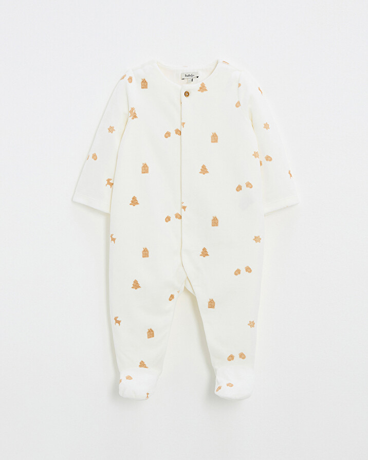 Printed velvet sleepsuit Cookie print  Natalys