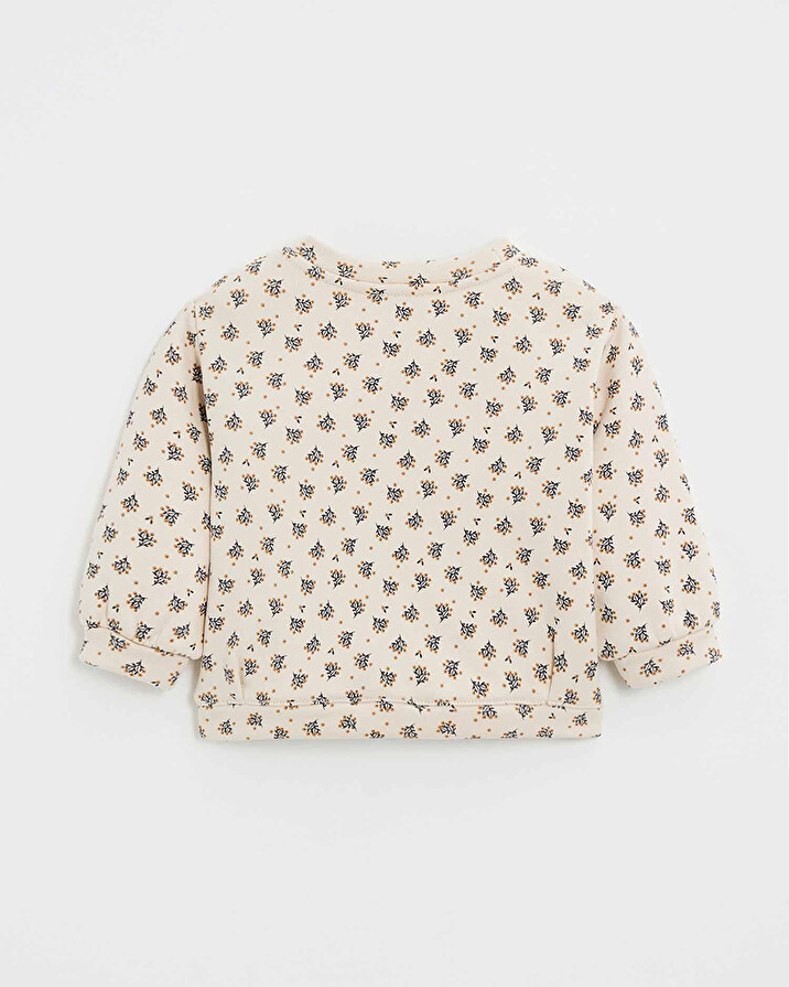 Printed fleece sweatshirt Gold button print  Natalys