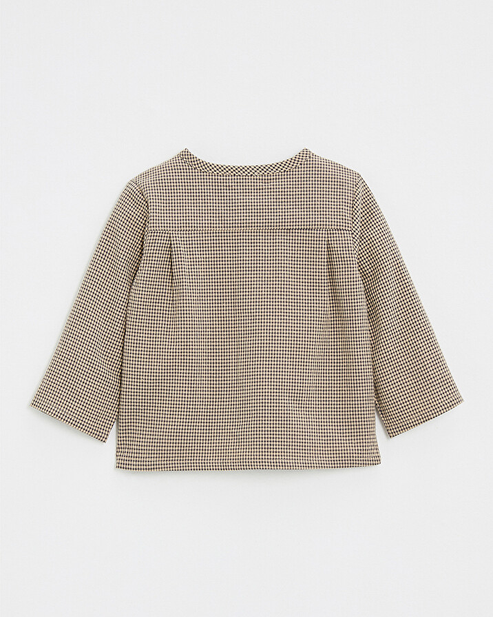 Gingham shirt Anthracite grey/beige color  Natalys