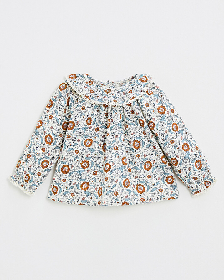 Printed blouse Folk flower print  Natalys
