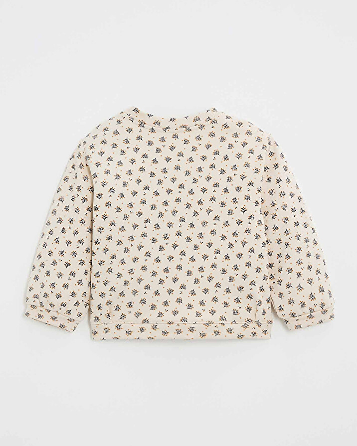 Printed fleece sweatshirt Gold button print  Natalys