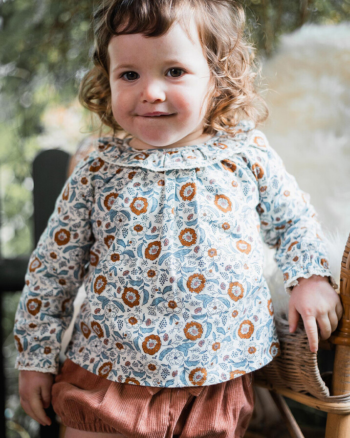 Printed blouse Folk flower print  Natalys