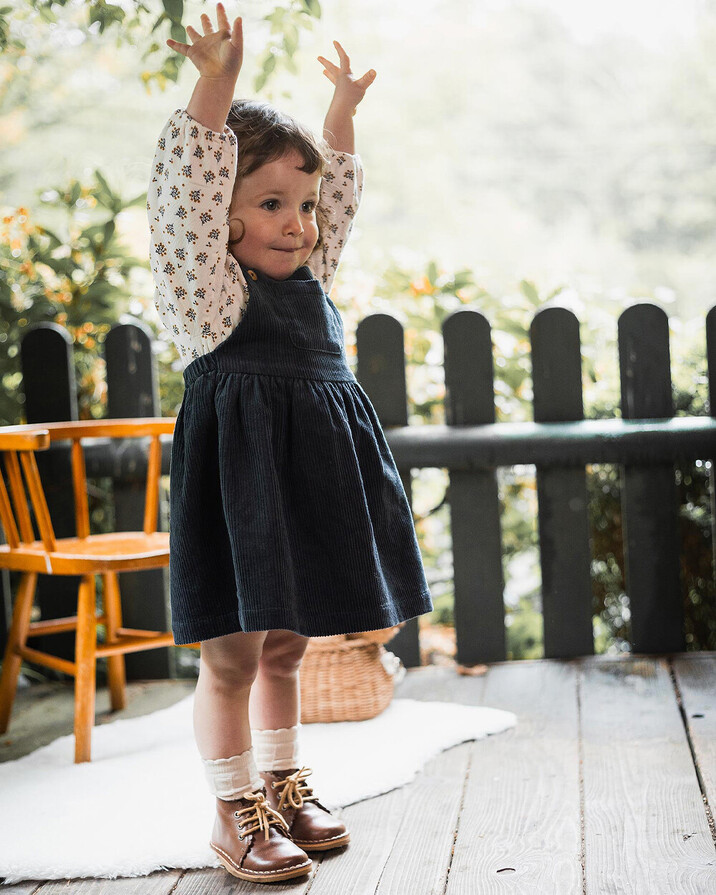 Velvet overall dress Night blue color  Natalys