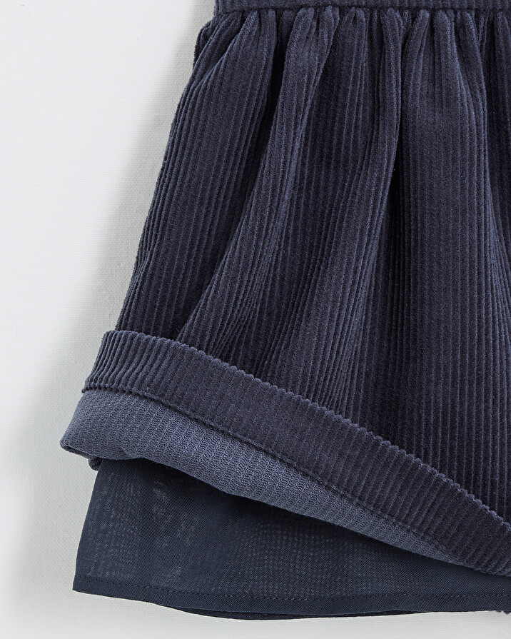 Velvet overall dress Night blue color  Natalys