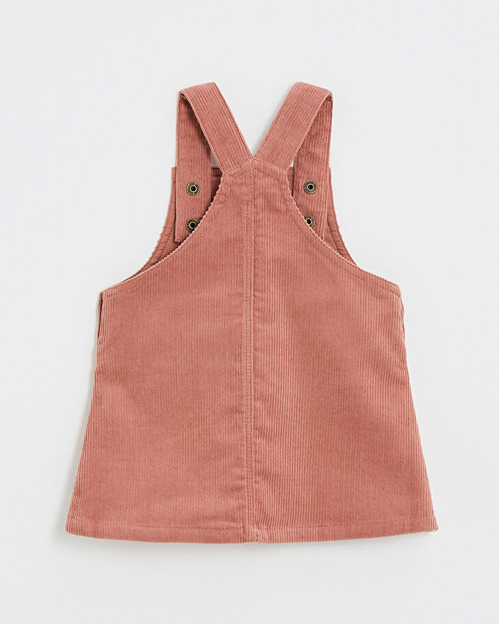 Velvet overall dress Begonia pink colors Natalys