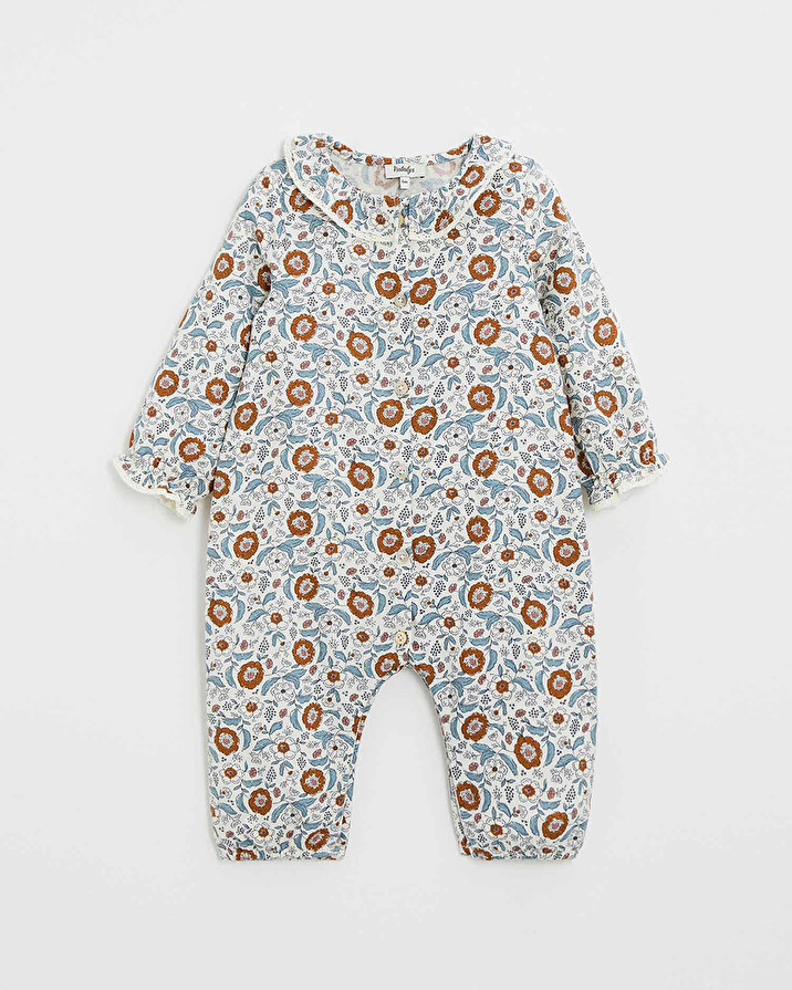 One-piece printed pajamas Folk flower print  Natalys