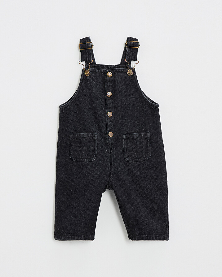 Long denim overalls Charcoal gray color  Natalys