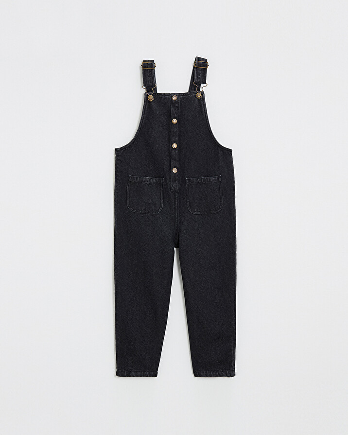 Long denim overalls Charcoal gray color  Natalys