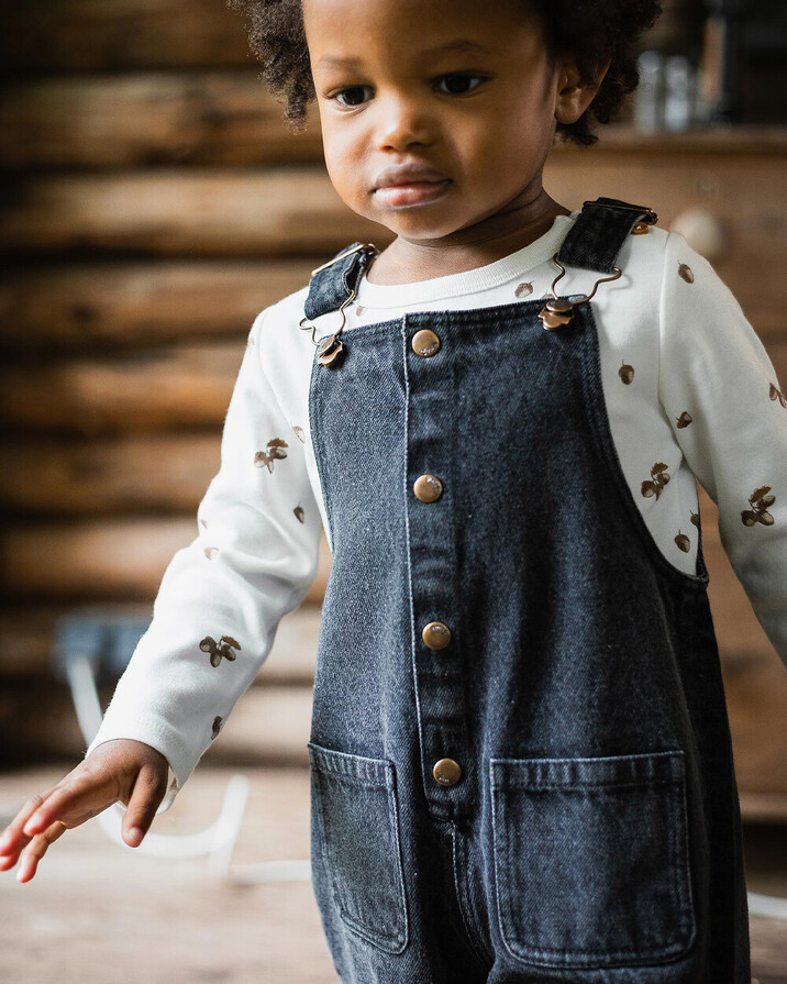 Long denim overalls Charcoal gray color  Natalys