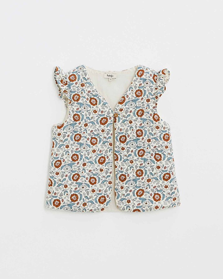 Printed sleeveless vest Folk flower print  Natalys