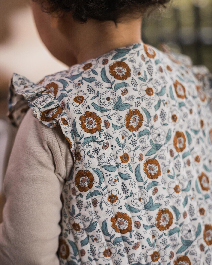 Printed sleeveless vest Folk flower print  Natalys