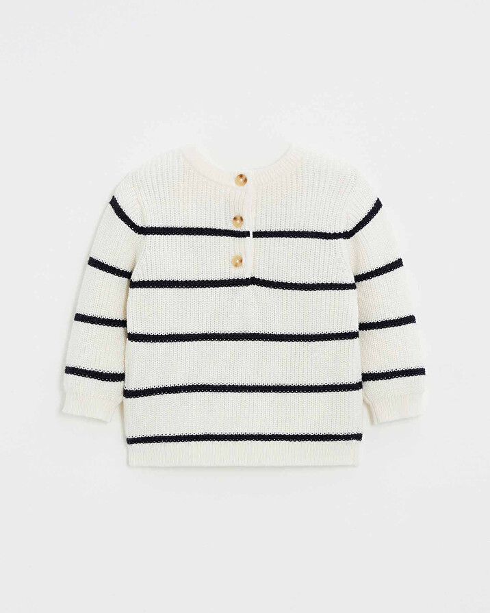 Striped knit sweater Ecru color  Natalys