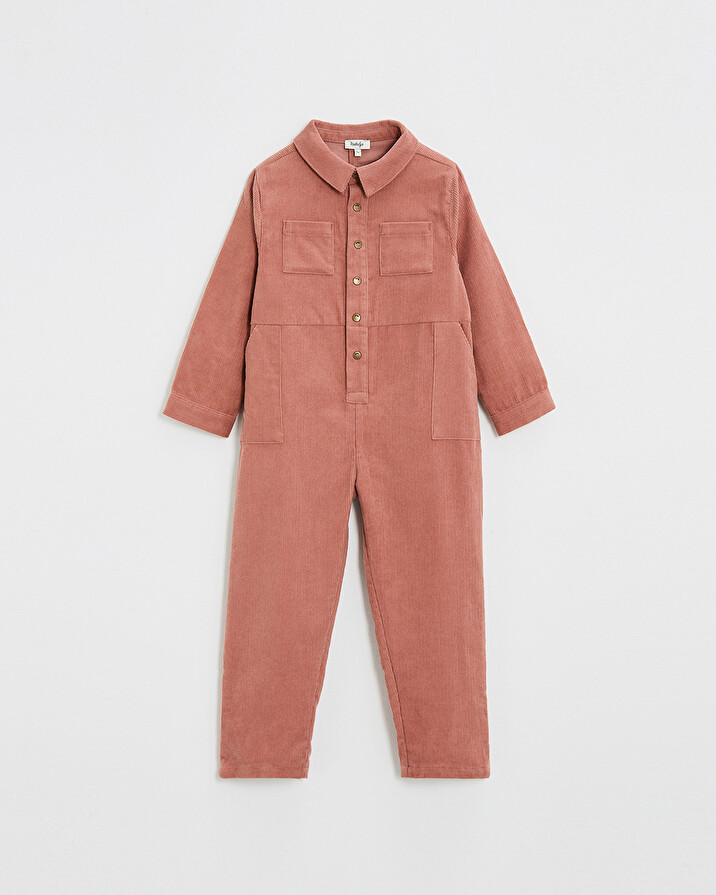 Velvet jumpsuit Begonia pink colors Natalys