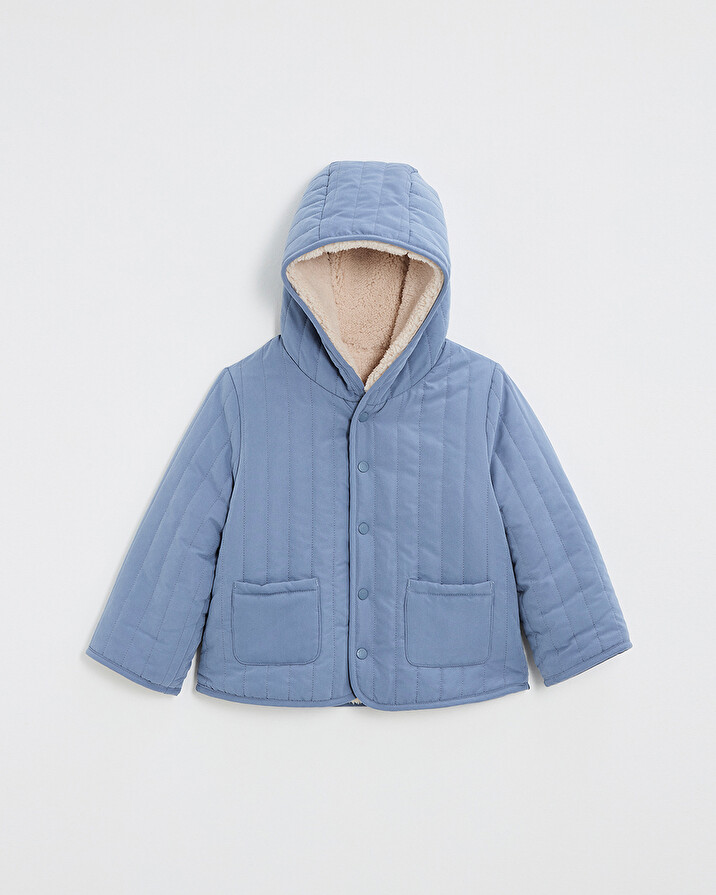 Reversible water-repellent coat Night blue color  Natalys