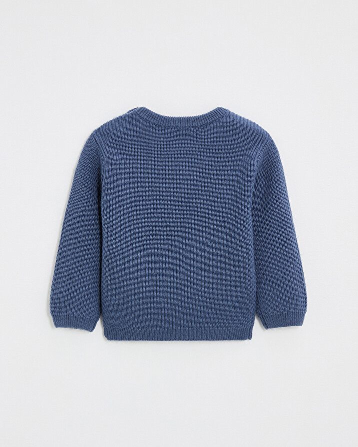 Fancy knit sweater Night blue color  Natalys