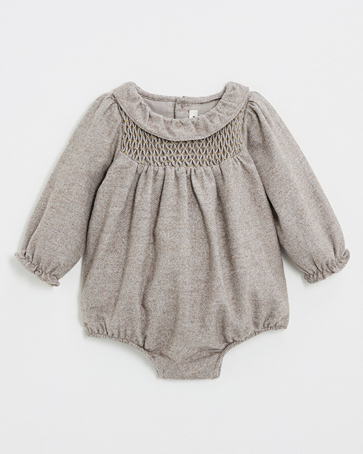 Flannel romper Beige color  Natalys