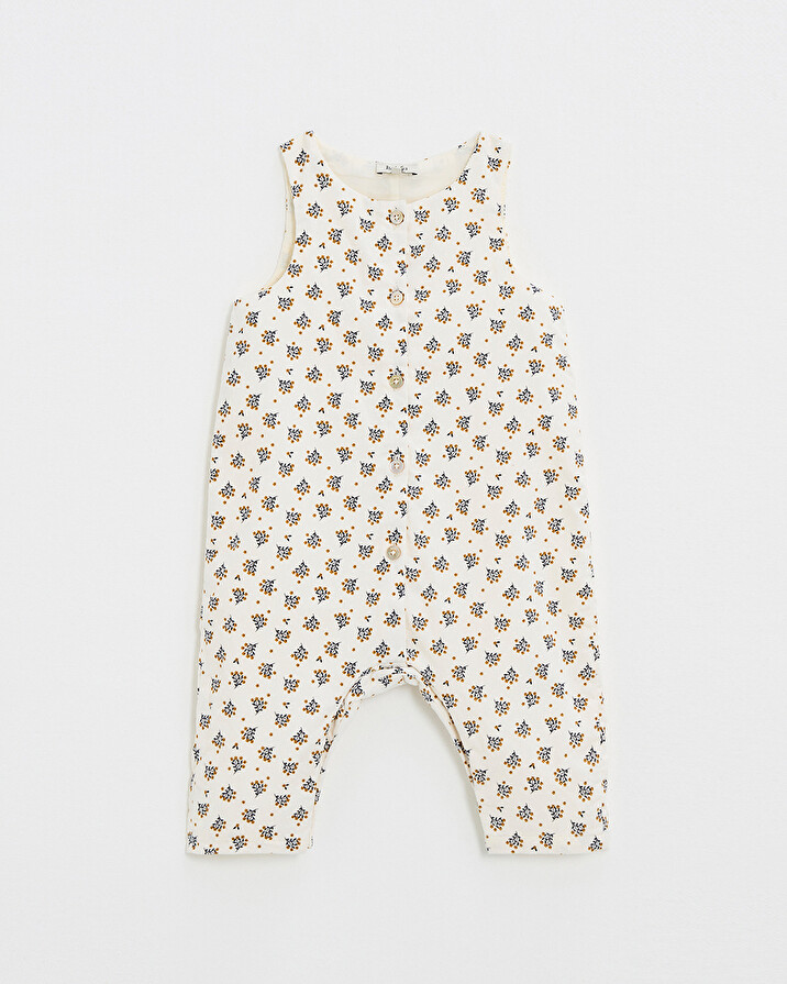 Corduroy jumpsuit Gold button print Natalys