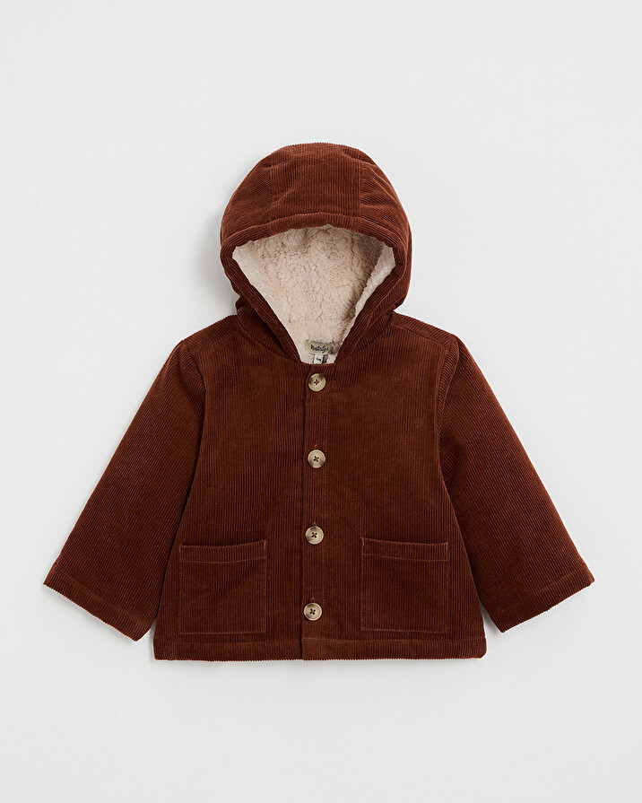 Corduroy coat Brick color  Natalys