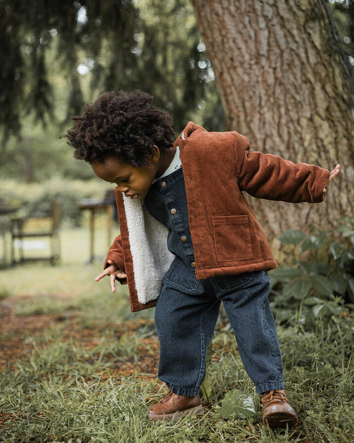 Corduroy coat Brick color  Natalys