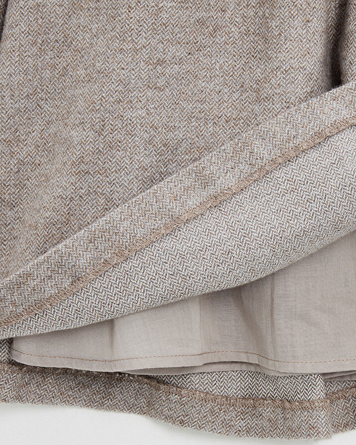 Long sleeve flannel dress Beige color  Natalys