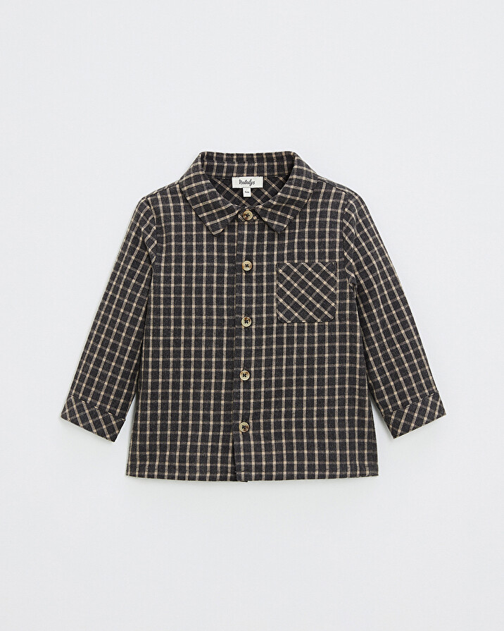 Flannel shirt Heather anthracite gray color Natalys