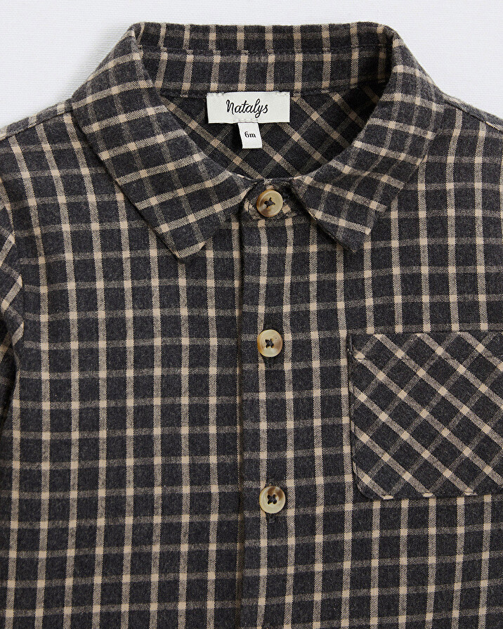 Flannel shirt Heather anthracite gray color Natalys