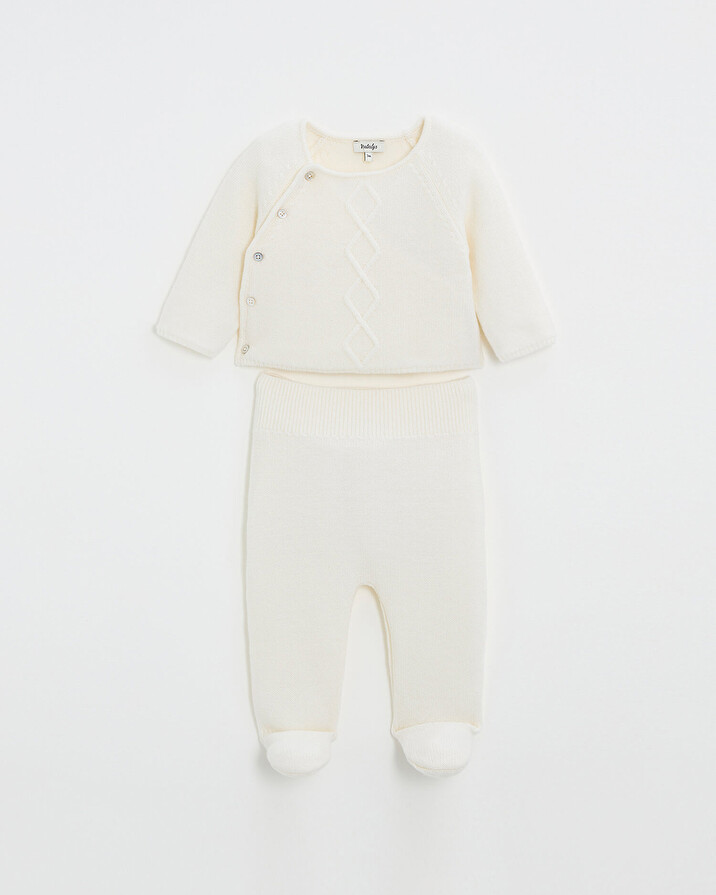 Merino wool set Ecru color  Natalys